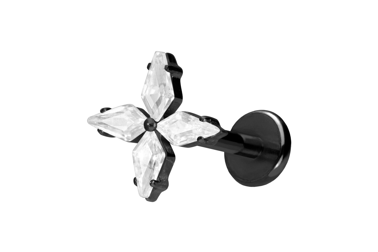 Titan Labret mit Push Fit KRISTALLSTERN